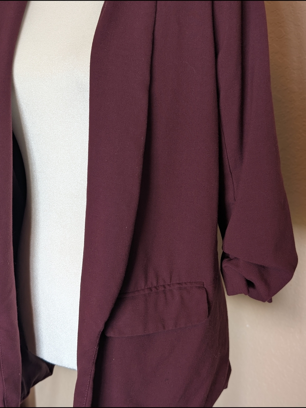 Candie's Burgundy Open-Front Blazer - Picture 3 of 5